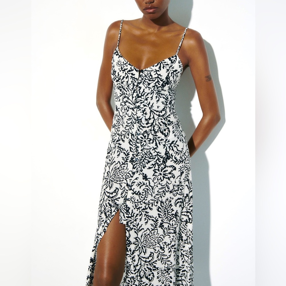 Zara Maxi dress, small, black and white